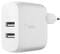 Фото - Мережевий зарядний пристрій Belkin Home Charger 24W Dual USB + Lightning 1м (WCD001VF1MWH) | click.ua