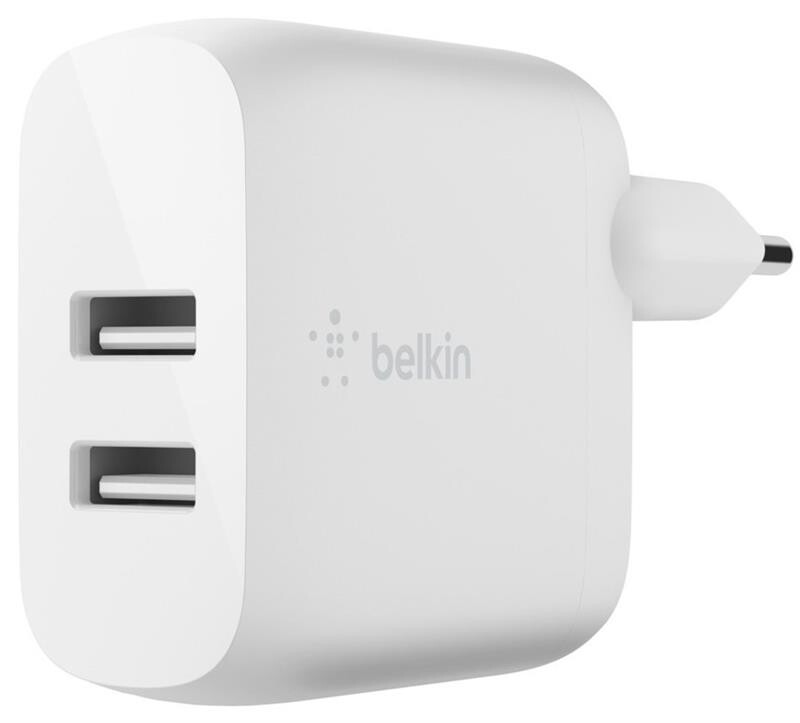 Сетевое зарядное устройство Belkin Home Charger 24W Dual USB White (WCB002VFWH)