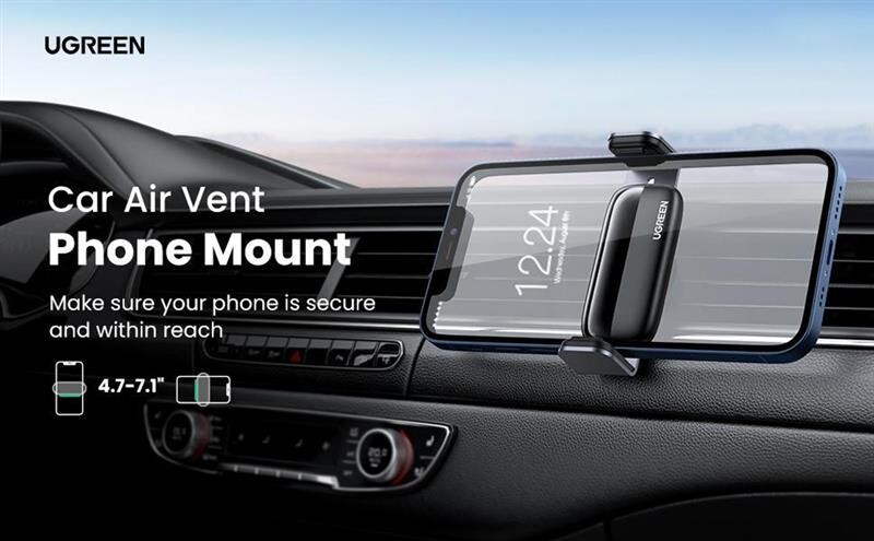 Держатель автомобильный Ugreen LP120 Air Vent Phone Holder Black (10422)
