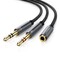 Фото - Кабель Ugreen AV140 AUX 3.5 мм TRRS  - TRSx2, 0.2 м, Black (20899) | click.ua