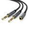 Фото - Кабель Ugreen AV140 AUX 3.5 мм TRRS  - TRSx2, 0.2 м, Black (20899) | click.ua