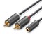 Фото - Кабель Ugreen AV102 AUX 3.5 мм TRS  - RCAx2, 1 м, Gray (10588) | click.ua
