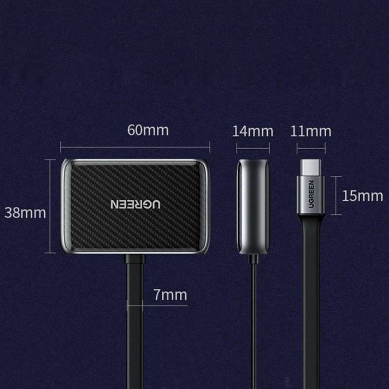 Адаптер Ugreen CM303 HDMI+VGA - USB Type-C (F/M), Black (70549)