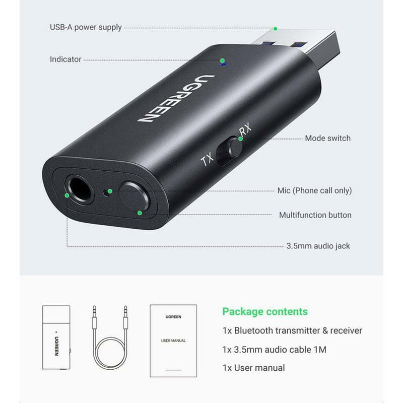 Bluetooth Ugreen Cm With Audio Cable