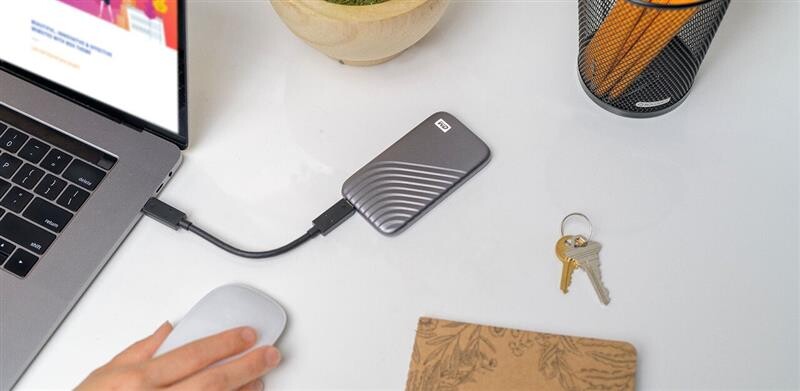 Накопитель внешний SSD USB 3.2 Type-C 1.0TB WD My Passport Grey (WDBAGF0010BGY-WESN)