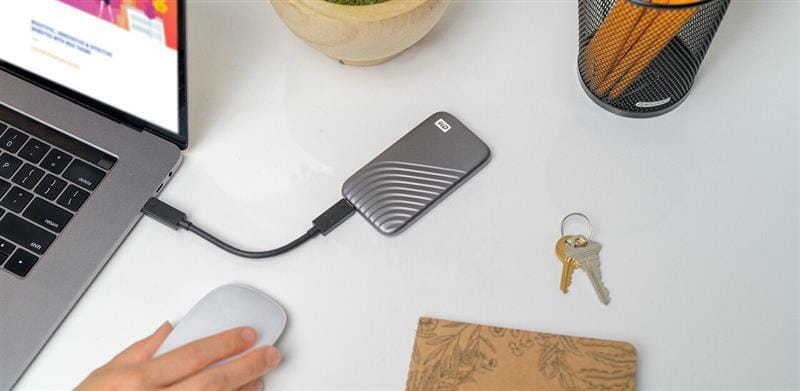 Накопитель внешний SSD USB 3.2 Type-C 1.0TB WD My Passport Grey (WDBAGF0010BGY-WESN)