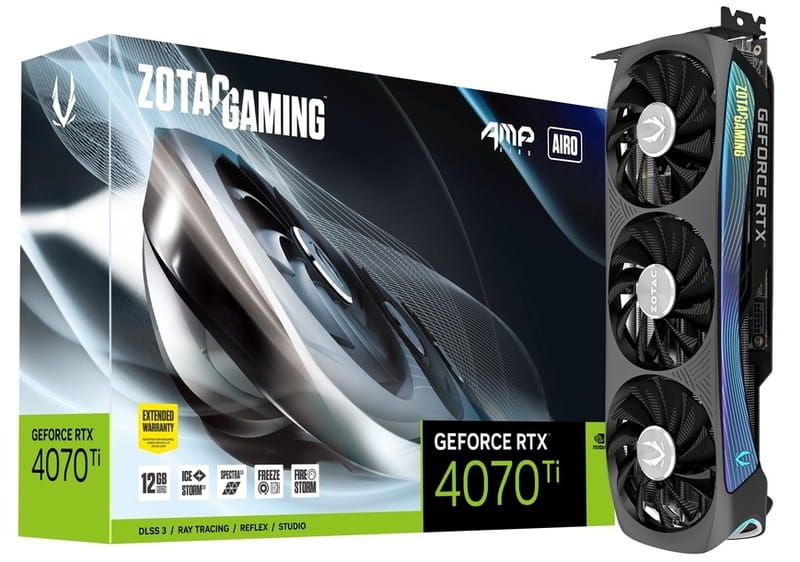 Видеокарта GF RTX 4070 Ti 12GB GDDR6X AMP AIRO Gaming Zotac (ZT-D40710F-10P)