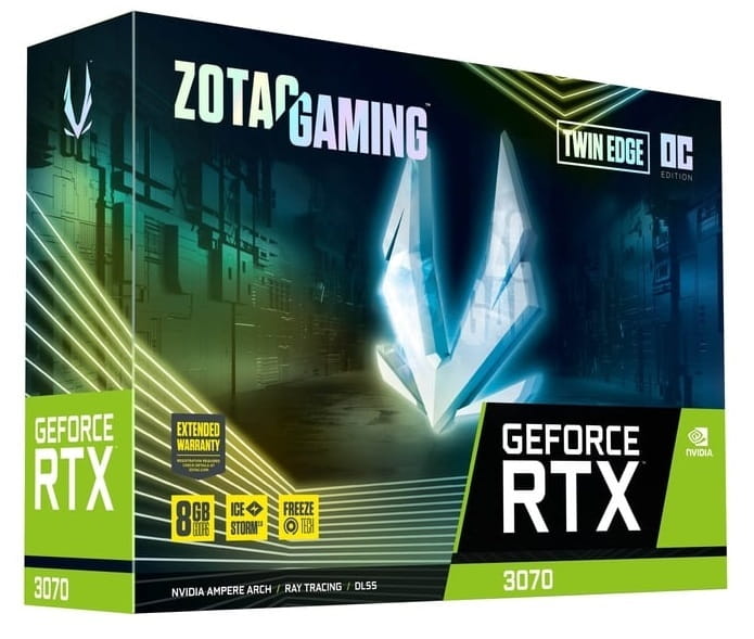 Відеокарта GF RTX 3070 8GB GDDR6X Twin Edge OC LHR Gaming Zotac (ZT-A30700H-10PLHR)