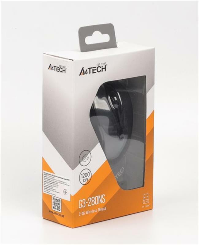 Мышь беспроводная A4Tech G3-280NS Glossy Grey