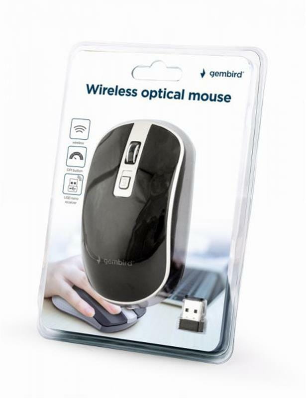 Мышь беспроводная Gembird MUSW-4B-06-BS Black/Silver