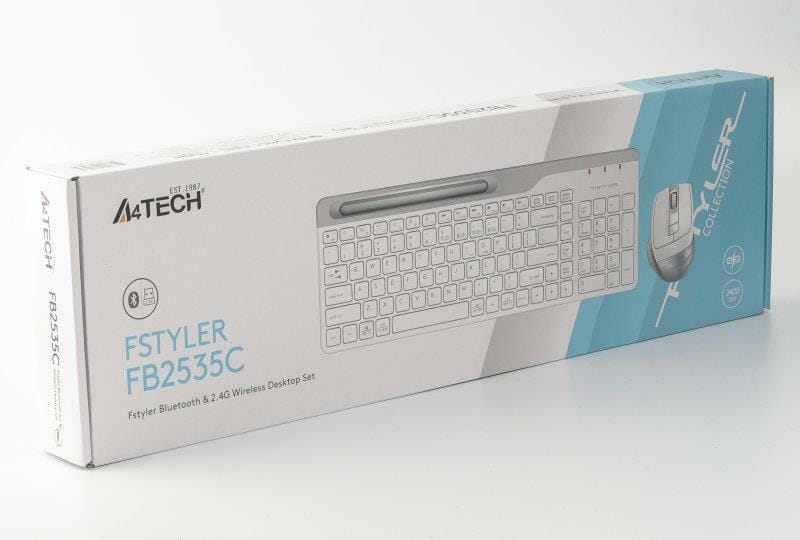 Комплект (клавиатура, мышь) беспроводной A4Tech FB2535C Icy White