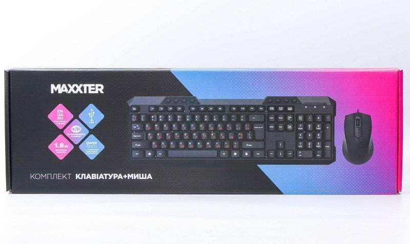 Комплект (клавиатура, мышь) Maxxter KMS-CM-02-UA Black