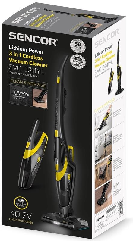 Аккумуляторный пылесос Sencor SVC0741YL-EUE3