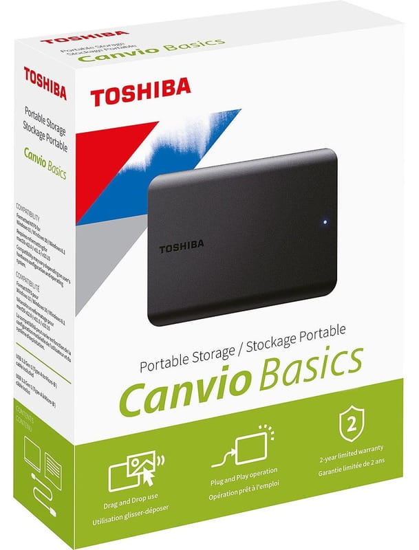 Внешний жесткий диск 2.5" USB 2.0TB Toshiba Canvio Basics Black (HDTB520EK3AA)