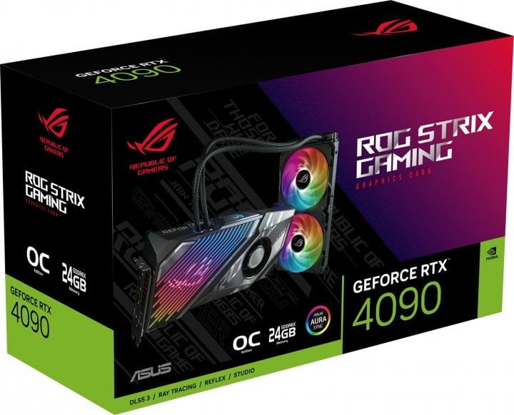 Видеокарта GF RTX 4090 24GB GDDR6X ROG Strix LC Gaming OC Asus (ROG-STRIX-LC-RTX4090-O24G-GAMING)