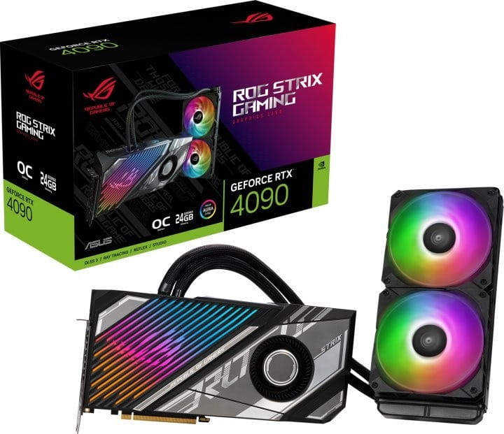 Видеокарта GF RTX 4090 24GB GDDR6X ROG Strix LC Gaming OC Asus (ROG-STRIX-LC-RTX4090-O24G-GAMING)