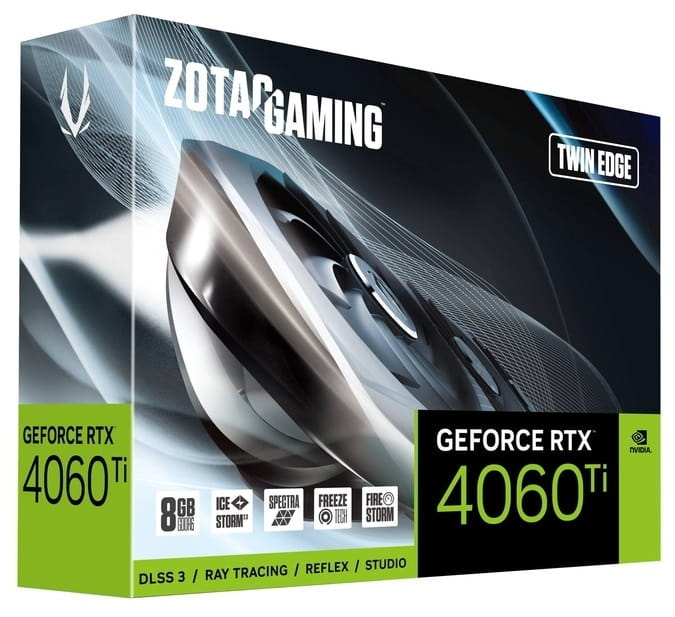 Відеокарта GF RTX 4060 Ti  8GB GDDR6 Twin Edge Gaming Zotac (ZT-D40610E-10M)