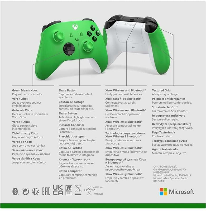 Геймпад бездротовий Microsoft Xbox Wireless Controller Green New Edition (889842896480)