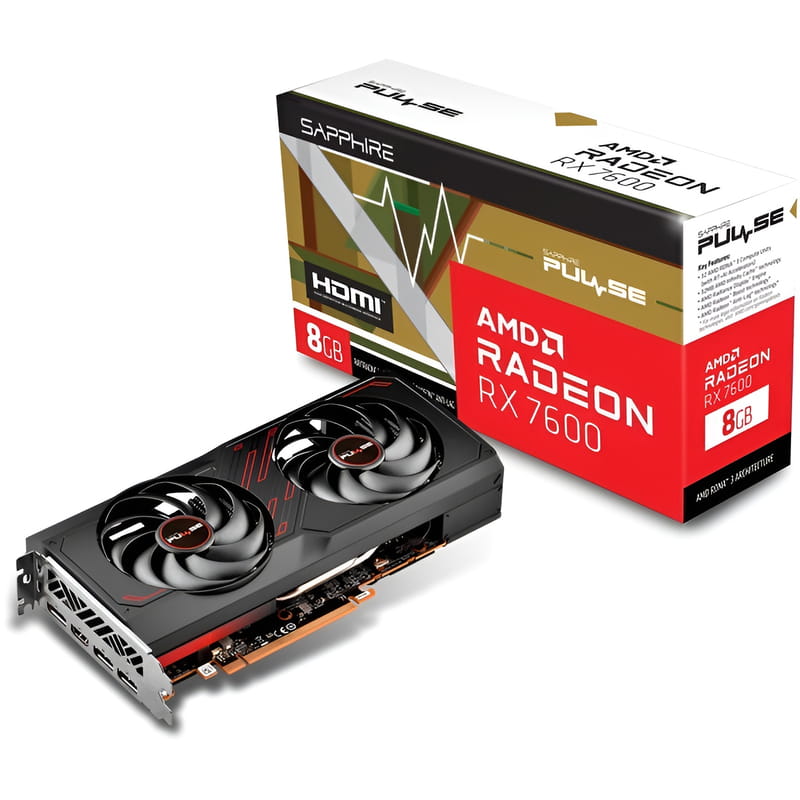 Відеокарта AMD Radeon RX 7600 8GB GDDR6 Pulse Gaming Sapphire (11324-01-20G)