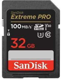 Карта пам`яті SDHC 32GB UHS-I/U3 Class 10 SanDisk Extreme Pro V30 R100/W90MB/s 4K (SDSDXXO-032G-GN4IN)