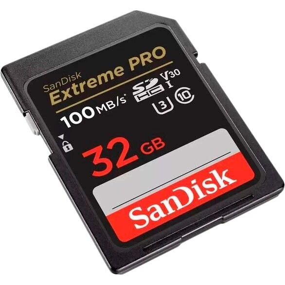 Карта пам`яті SDHC 32GB UHS-I/U3 Class 10 SanDisk Extreme Pro V30 R100/W90MB/s 4K (SDSDXXO-032G-GN4IN)