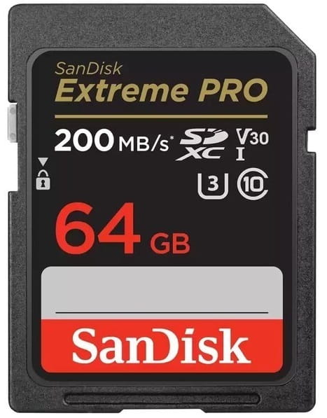 Карта памяти SDXC 64GB UHS-I/U3 Class 10 SanDisk Extreme Pro V30 R200/W90MB/s 4K (SDSDXXU-064G-GN4IN)