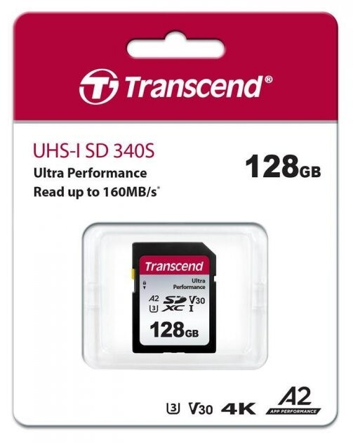 Карта пам`яті SDXC 128GB UHS-I/U3 Class 10 Transcend 340S R160/W90MB/s 4K (TS128GSDC340S)