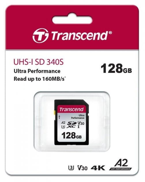 Карта памяти SDXC 128GB UHS-I/U3 Class 10 Transcend 340S R160/W90MB/s 4K (TS128GSDC340S)