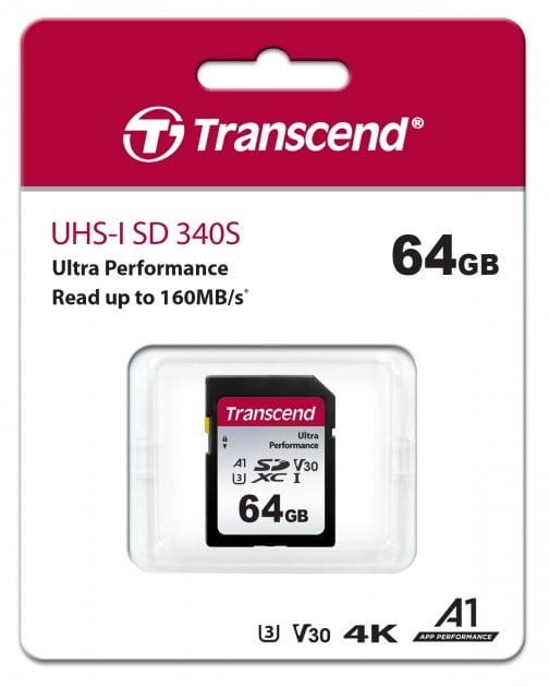 Карта памяти SDXC  64GB UHS-I/U3 Class 10 Transcend 340S R160/W50MB/s 4K (TS64GSDC340S)