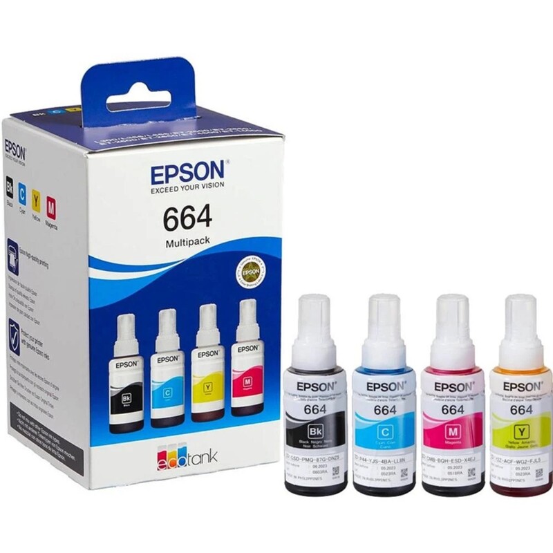 Комплект чорнила Epson L100/L200 Multipack (C,M,Y,Bk) (C13T66464A)