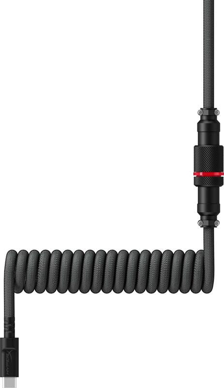 Кабель HyperX USB-A – USB-C, спіральний, 1.37 м Grey/Black (6J679AA)