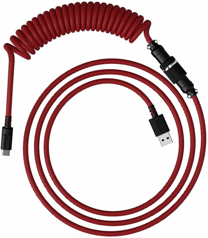 Кабель HyperX USB-A – USB-C, спиральный, 1.37 м Red/Black (6J677AA)