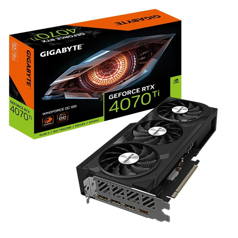 Видеокарта GF RTX 4070 Ti 12GB GDDR6X Windforce OC Gigabyte (GV-N407TWF3OC-12GD)