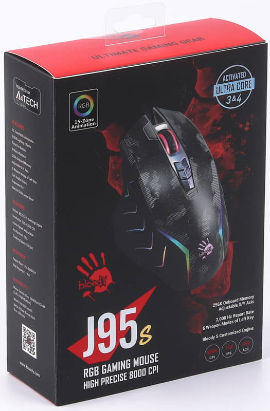 Миша A4Tech Bloody J95s Max Satellite, RGB