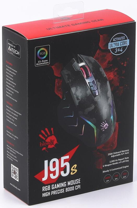 Мышь A4Tech Bloody J95s Max Satellite, RGB