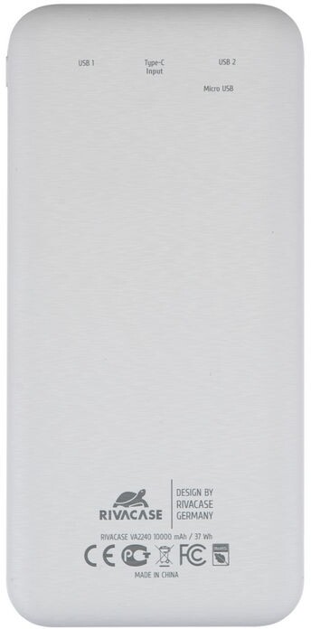 Универсальная мобильная батарея Rivacase Rivapower 10000mAh White (VA2240)