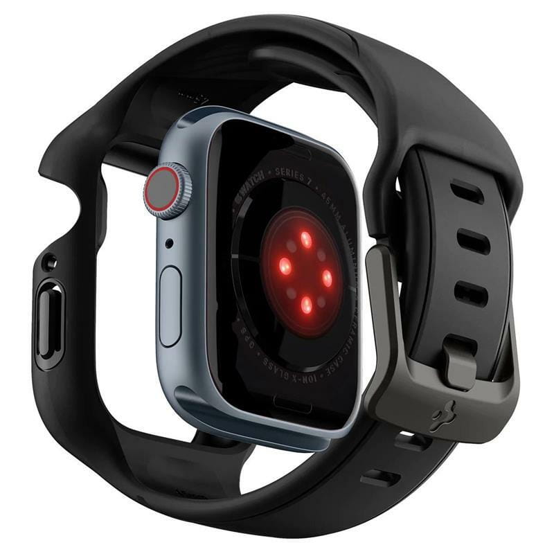 Чохол з ремінцем Spigen Liquid Air Pro для Apple Watch 45mm Black (ACS04182)