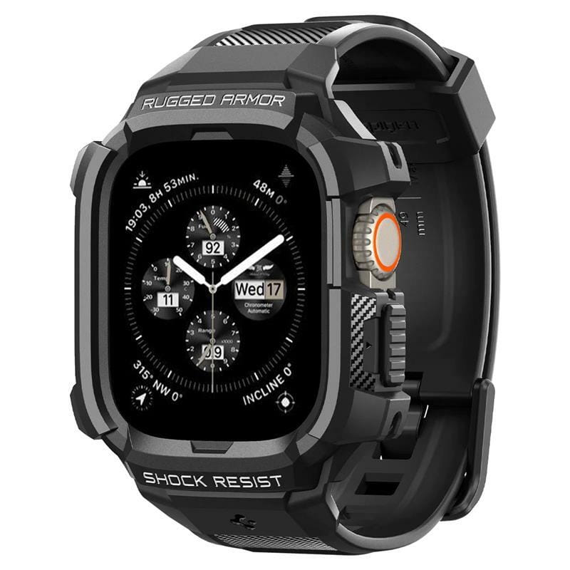 Чохол з ремінцем Spigen Rugged Armor Pro для Apple Watch Ultra 49mm Black (ACS05460)