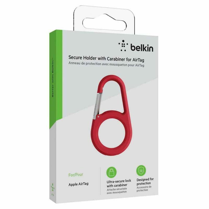 Чохол для трекера Belkin AirTag Secure Holder Carabiner Red (MSC008BTRD)