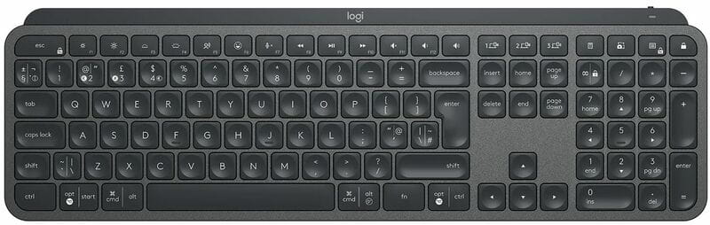 Клавіатура бездротова Logitech MX Keys Advanced for Business Wireless Illuminated UA Graphite (920-010251)