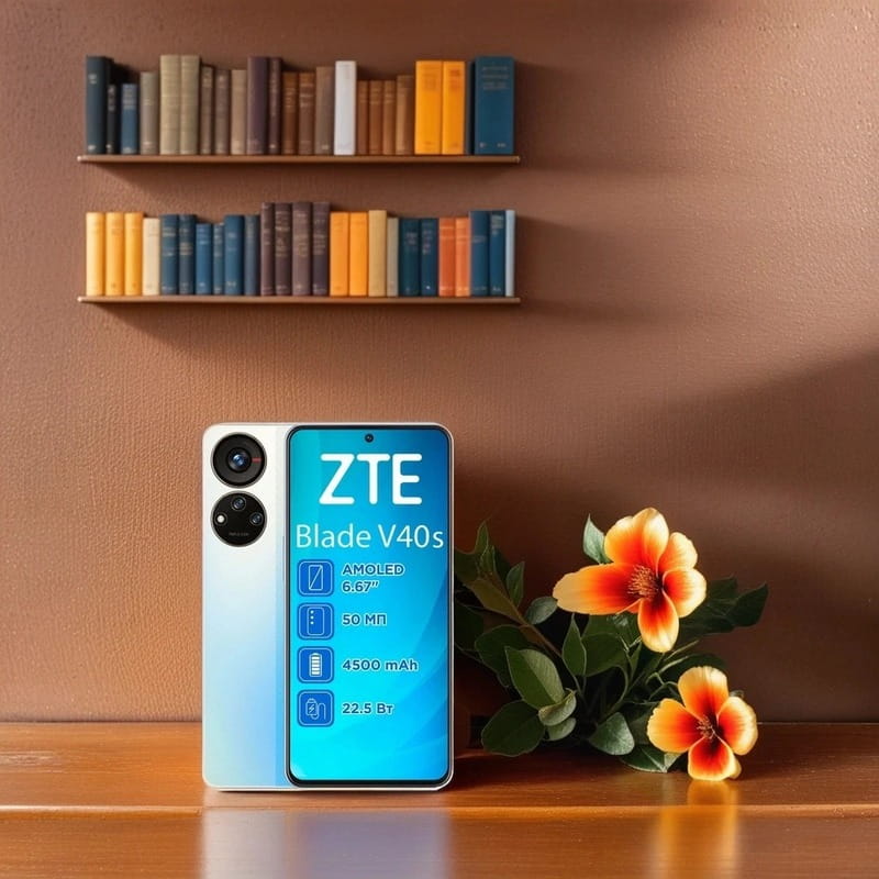 Смартфон ZTE V40s 6/128GB Dual Sim Blue