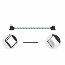 Кабель Goojodoq Type-C-Lightning Nylon для пульта RC-N1 DJI Mavic 3 / Air 2 / 2S / Mini 2 / Mini 3 Pro 0.3m Black (32866812366N130TL)
