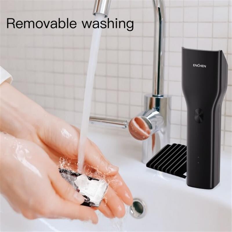 Машинка для стрижки Xiaomi Enchen Boost Black Set + Пеньюар и ножницы