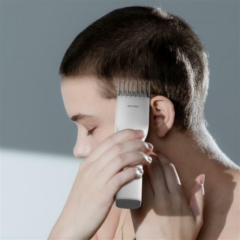 Машинка для стрижки Xiaomi Enchen Boost White Set + Пеньюар и ножницы