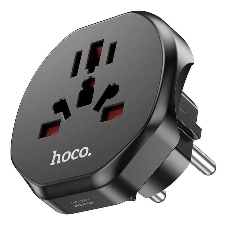 Адаптер Hoco CN/UK-EU Black (AC6)