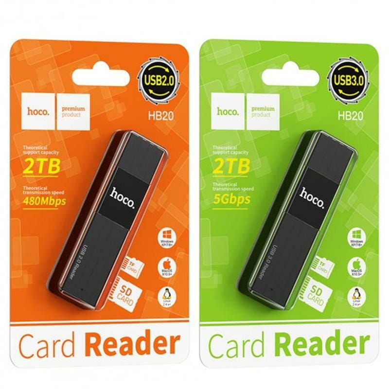 Кардридер USB3.0 Hoco HB20 Black (HB20U3)