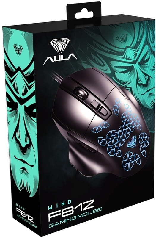 Мышь Aula F812 Wired gaming mouse with 7 keys Black (6948391213132)