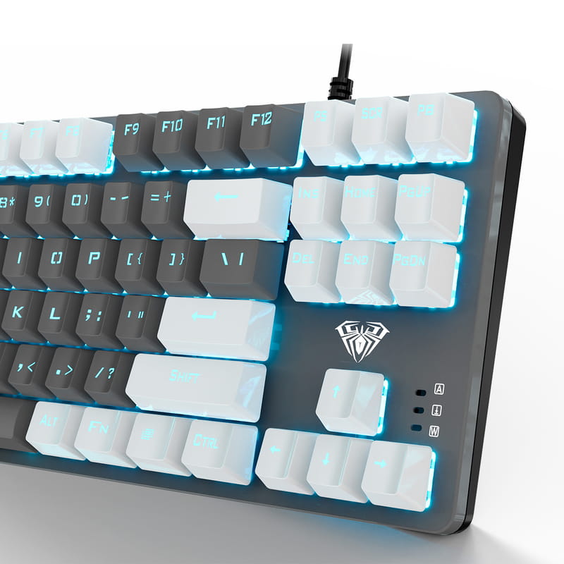 Клавиатура Aula Mechanical F3287 White/Grey keycap KRGD blue (6948391240688)