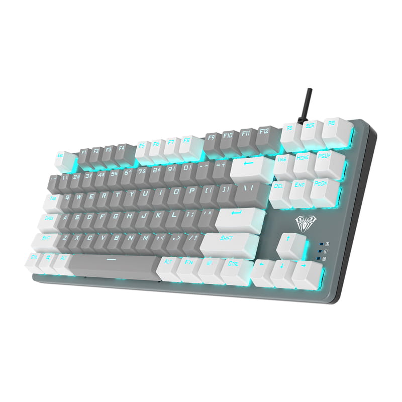 Клавиатура Aula Mechanical F3287 White/Grey keycap KRGD blue (6948391240688)