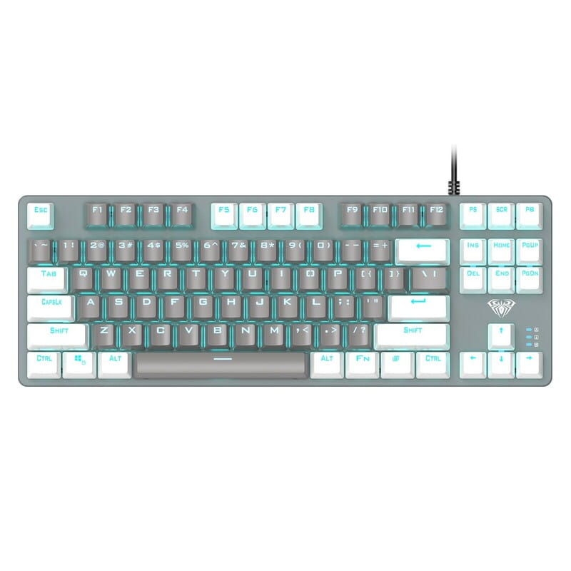 Клавиатура Aula Mechanical F3287 White/Grey keycap KRGD blue (6948391240688)